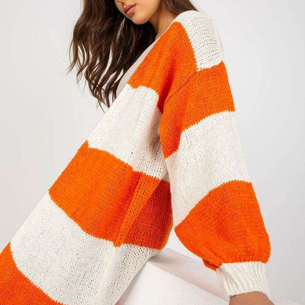 Colorful Oversized Striped Knit Cardigan - Très Elite