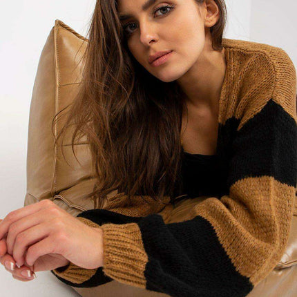 Colorful Oversized Striped Knit Cardigan - Très Elite