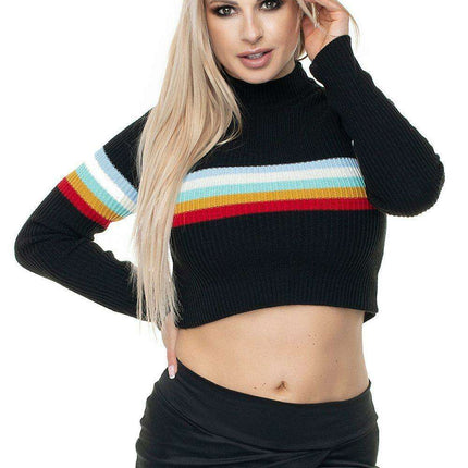 Colorful Striped Turtleneck Jumper - Très Elite