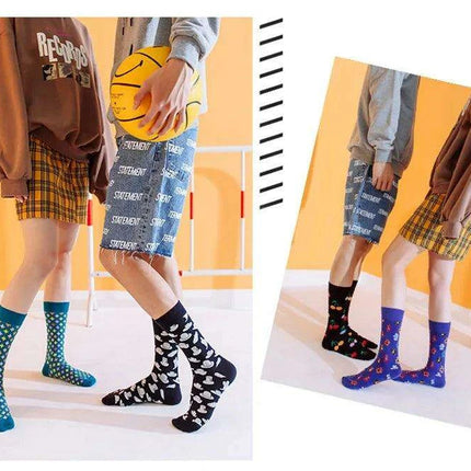Colorful Tongue Graphic Skateboard Socks for Women - Stylish Fun Addition - Très Elite