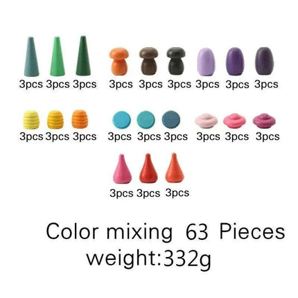 Colorful Wooden Building Blocks Kit for Creative Learning and Logical Development - Très Elite
