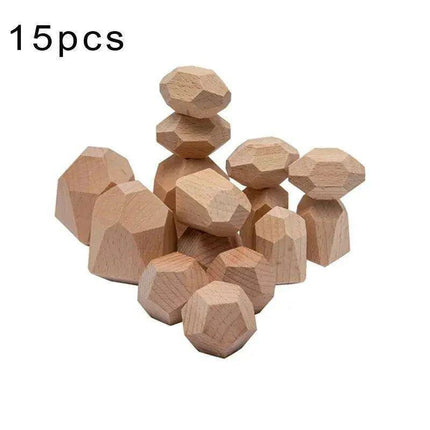 Colorful Wooden Building Blocks Kit for Creative Learning and Logical Development - Très Elite