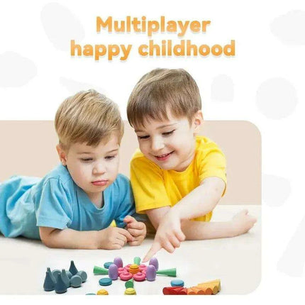 Colorful Wooden Building Blocks Kit for Creative Learning and Logical Development - Très Elite