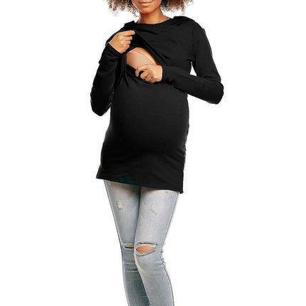 Comfortable Nursing-Friendly Maternity Hoodie with Stylish Bump Accommodation - Très Elite
