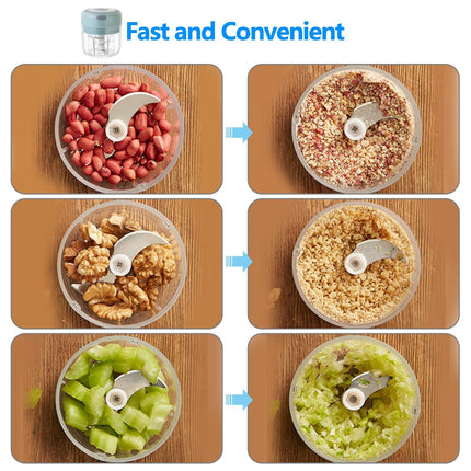 Compact Electric Garlic Chopper with Quick-Slice Technology and Adjustable Capacity