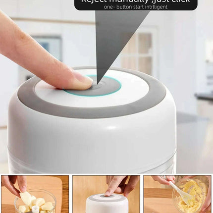 Compact Electric Garlic Chopper with Quick-Slice Technology and Adjustable Capacity