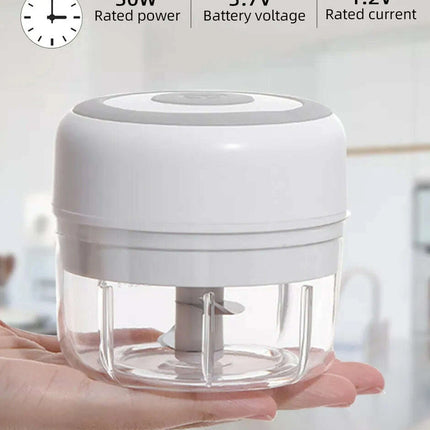 Compact Electric Garlic Chopper with Quick-Slice Technology and Adjustable Capacity