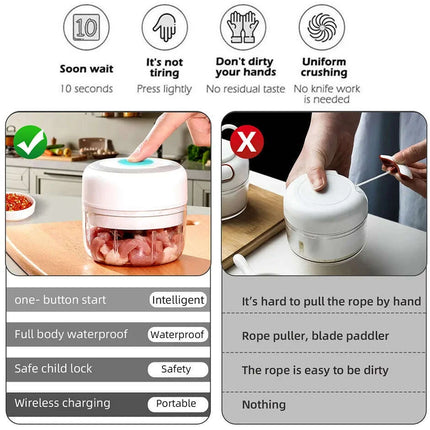 Compact Electric Garlic Chopper with Quick-Slice Technology and Adjustable Capacity