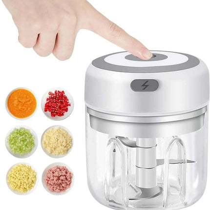 Compact Electric Garlic Chopper with Quick-Slice Technology and Adjustable Capacity