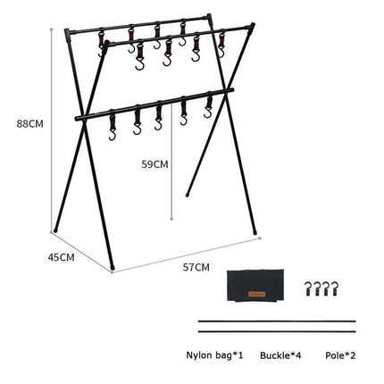 Compact Folding Aluminum Camping Cooking Rack and Organizer for Outdoor Fun - Très Elite