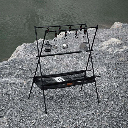 Compact Folding Aluminum Camping Cooking Rack and Organizer for Outdoor Fun - Très Elite