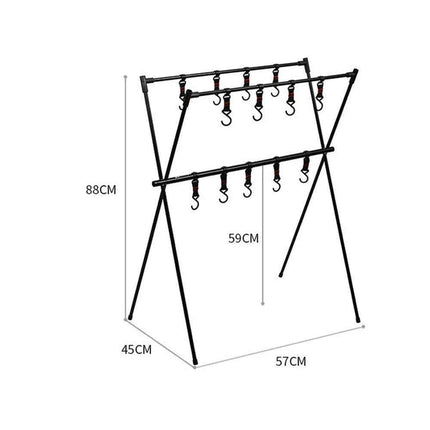 Compact Folding Aluminum Camping Cooking Rack and Organizer for Outdoor Fun..