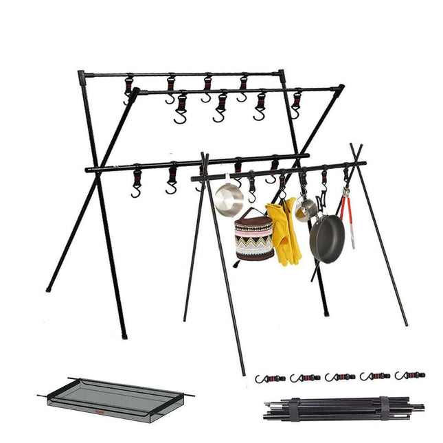 Compact Folding Aluminum Camping Cooking Rack and Organizer for Outdoor Fun