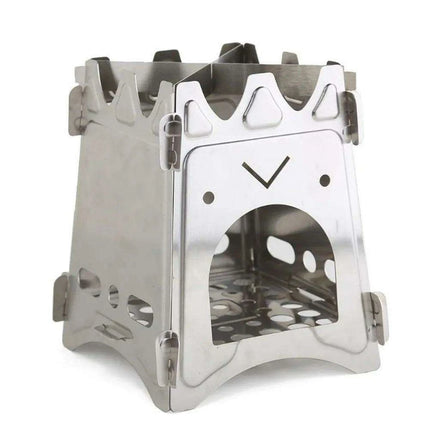 Compact Outdoor Stainless Steel Camping Stove - Perfect for Hiking and Wilderness Cooking - Très Elite