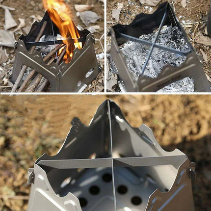 Compact Outdoor Stainless Steel Camping Stove - Perfect for Hiking and Wilderness Cooking - Très Elite