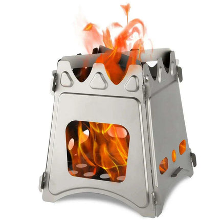 Compact Outdoor Stainless Steel Camping Stove - Perfect for Hiking and Wilderness Cooking - Très Elite