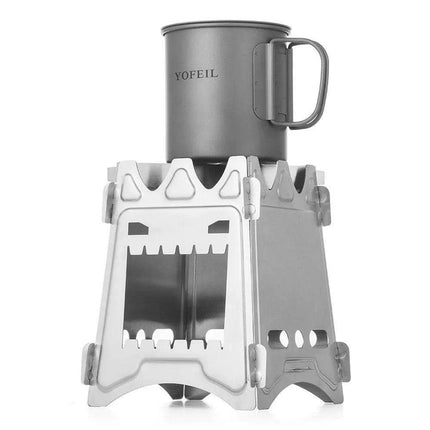 Compact Outdoor Stainless Steel Camping Stove - Perfect for Hiking and Wilderness Cooking - Très Elite