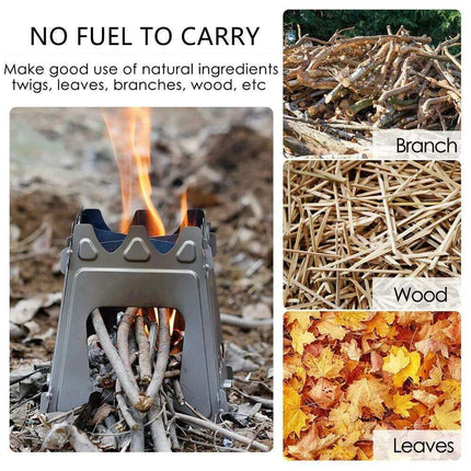 Compact Outdoor Stainless Steel Camping Stove - Perfect for Hiking and Wilderness Cooking - Très Elite