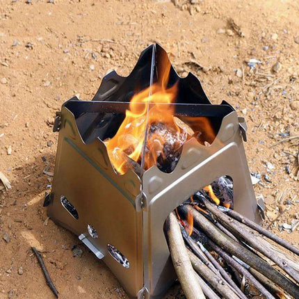 Compact Outdoor Stainless Steel Camping Stove - Perfect for Hiking and Wilderness Cooking - Très Elite