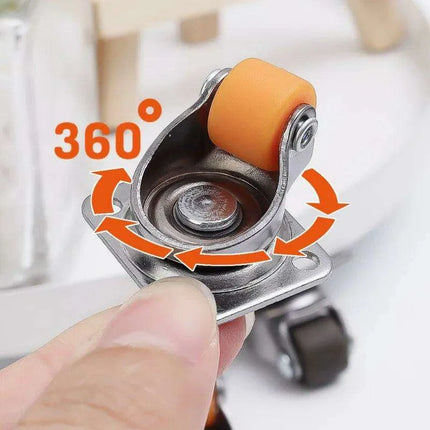 Compact Self-Adhesive TPR Caster Wheels - 360° Rotating Soft Rubber Casters for Effortless Furniture Mobility - Très Elite