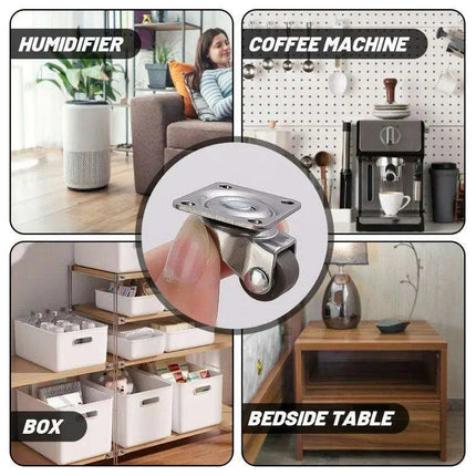 Compact Self-Adhesive TPR Caster Wheels - 360° Rotating Soft Rubber Casters for Effortless Furniture Mobility - Très Elite