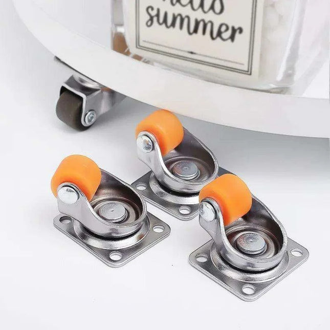 Compact Self-Adhesive TPR Caster Wheels - 360° Rotating Soft Rubber Casters for Effortless Furniture Mobility