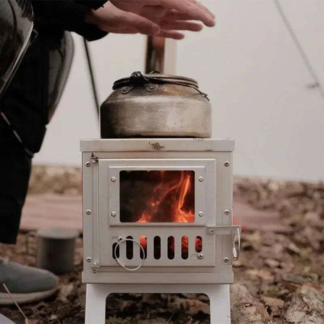 Compact Ultralight Stainless Steel Outdoor Wood Stove with Advanced Smoke Control System