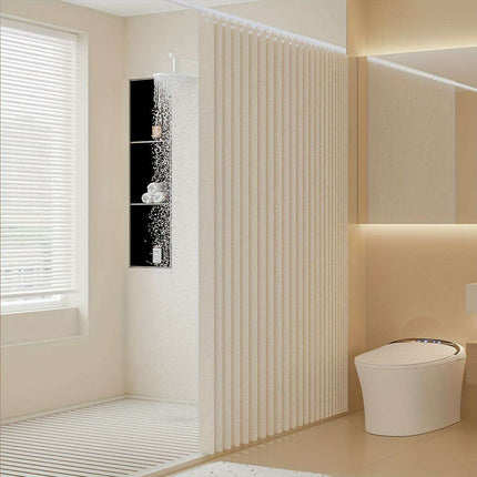 Compact Waterproof Folding Shower Curtain for Stylish Wet and Dry Separation - Très Elite