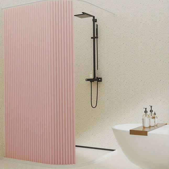 Compact Waterproof Folding Shower Curtain for Stylish Wet and Dry Separation