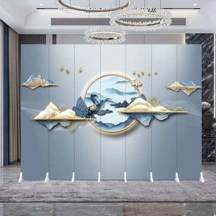 Contemporary Dual-Sided Mobile Folding Screen for Stylish Space Division - Très Elite