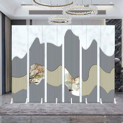 Contemporary Dual-Sided Mobile Folding Screen for Stylish Space Division - Très Elite