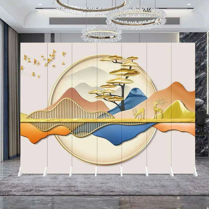 Contemporary Dual-Sided Mobile Folding Screen for Stylish Space Division - Très Elite