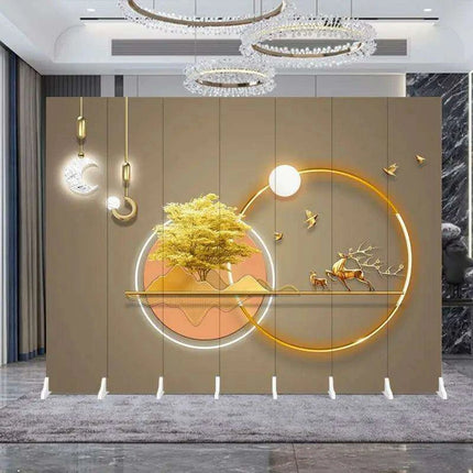 Contemporary Dual-Sided Mobile Folding Screen for Stylish Space Division - Très Elite