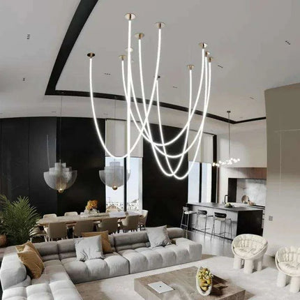 Contemporary Elegance: Stylish LED Chandelier for Modern Interiors..