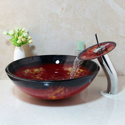 Contemporary European Glass Sink and Faucet Ensemble - A Luxurious Bathroom Statement - Très Elite