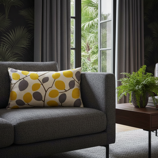 Modern Geometric Printed Linen Cotton Cushion Cover for Home Decor - Rectangular Design (30cm x 50cm)