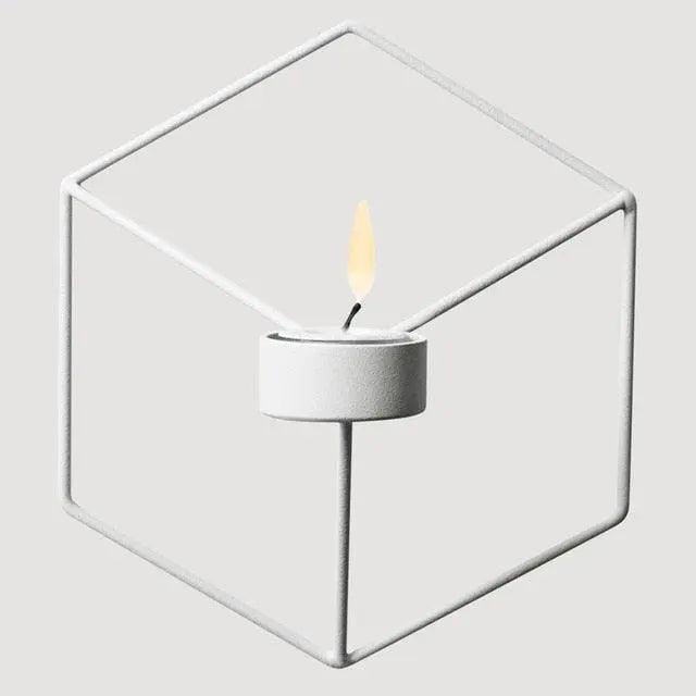 Contemporary Geometric Metal Wall Sconce Candle Holder Set for Elegant Home Styling