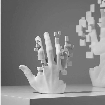 Contemporary Handcrafted White Limestone Sculpture for Elegant Home Decor - Très Elite