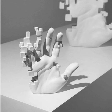 Contemporary Handcrafted White Limestone Sculpture for Elegant Home Decor - Très Elite
