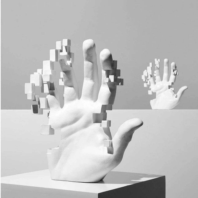 Contemporary Handcrafted White Limestone Sculpture for Elegant Home Decor