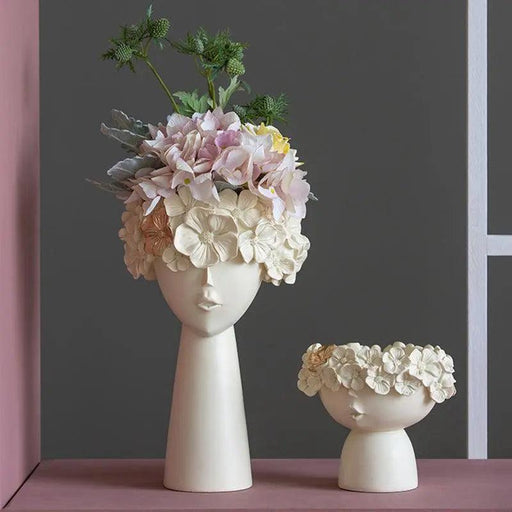 Contemporary Human Head Resin Vase Collection for Unique Home Decor - Très Elite