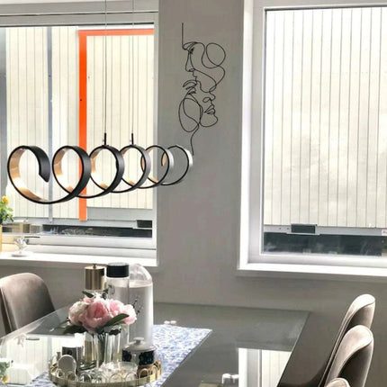 Contemporary Iron Face Line Wall Art Sculpture - Très Elite
