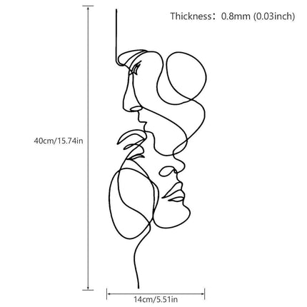 Contemporary Iron Face Line Wall Art Sculpture - Très Elite