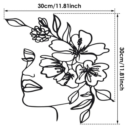 Contemporary Iron Face Line Wall Art Sculpture - Très Elite