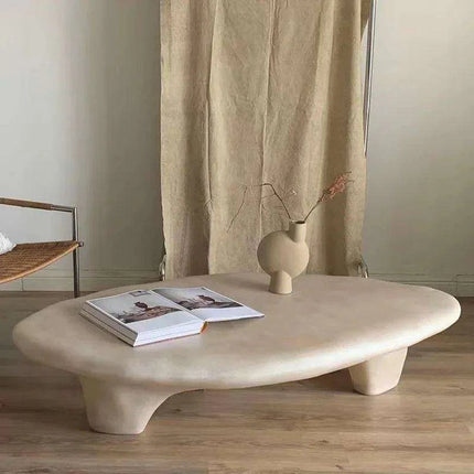 Contemporary Irregular Wood Low Table for Stylish Floor Seating- Très Elite- Très Elite