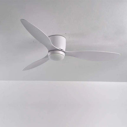 Contemporary White Ceiling Fan with LED Illumination, Remote Control, and Adjustable Diameters - 42/52 Inches..