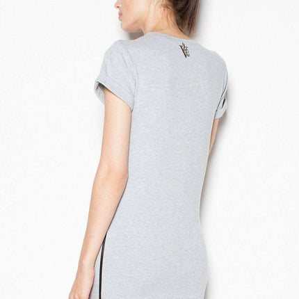 Contemporary Zipper-Embellished Knit Dress - Très Elite