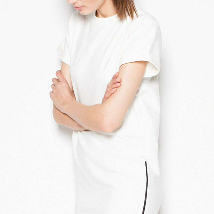 Contemporary Zipper-Embellished Knit Dress - Très Elite