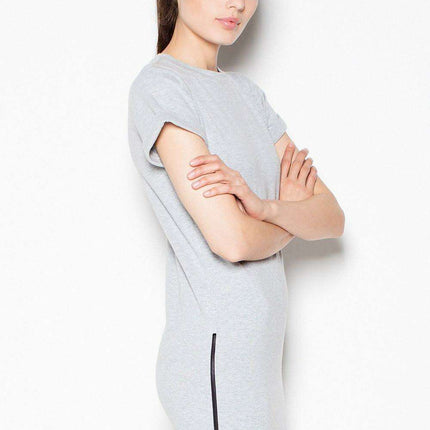 Contemporary Zipper-Embellished Knit Dress - Très Elite