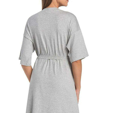 Cooling Black Viscose Women's Bathrobe for Hot Weather - Très Elite